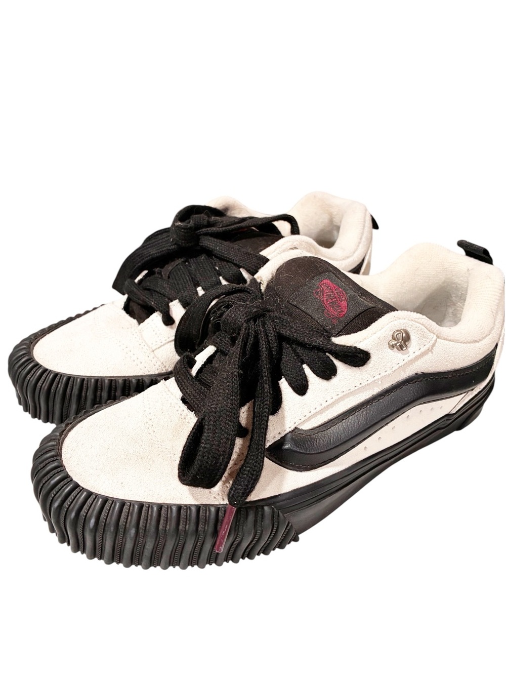 Vans Knu Skool In The Shadows White & Black Skate Sneakers Size 7.5
